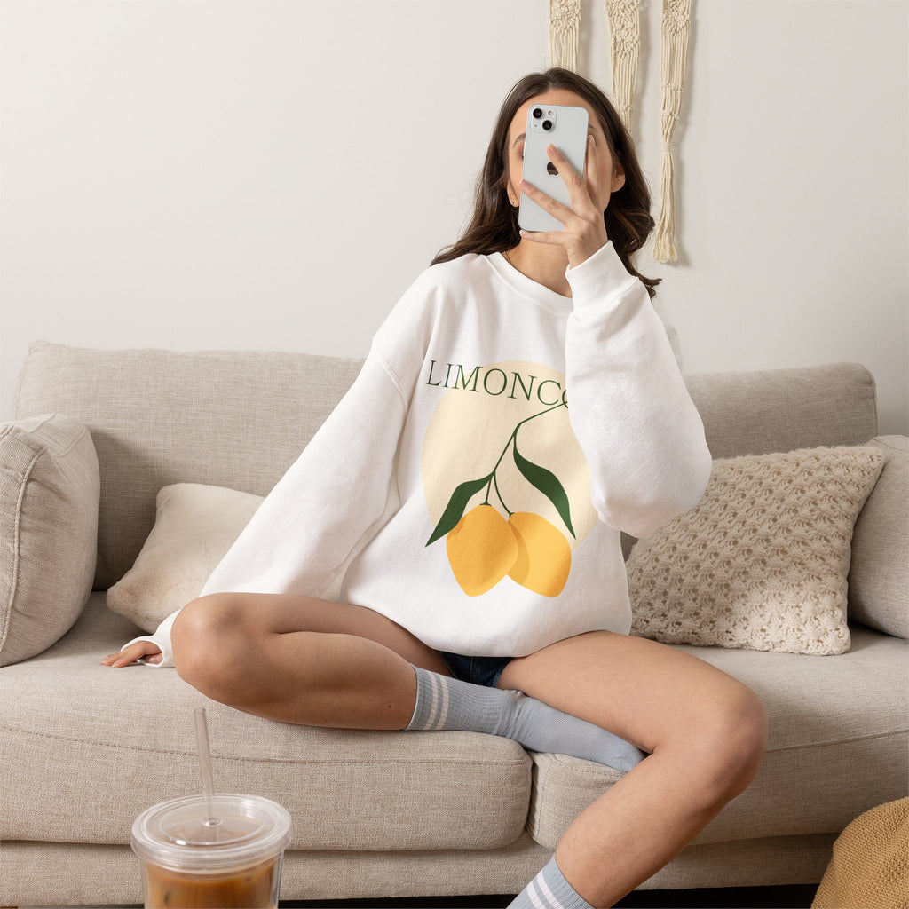 Limoncello Lemon Illustration Sweatshirt | Citrus Graphic Crewneck