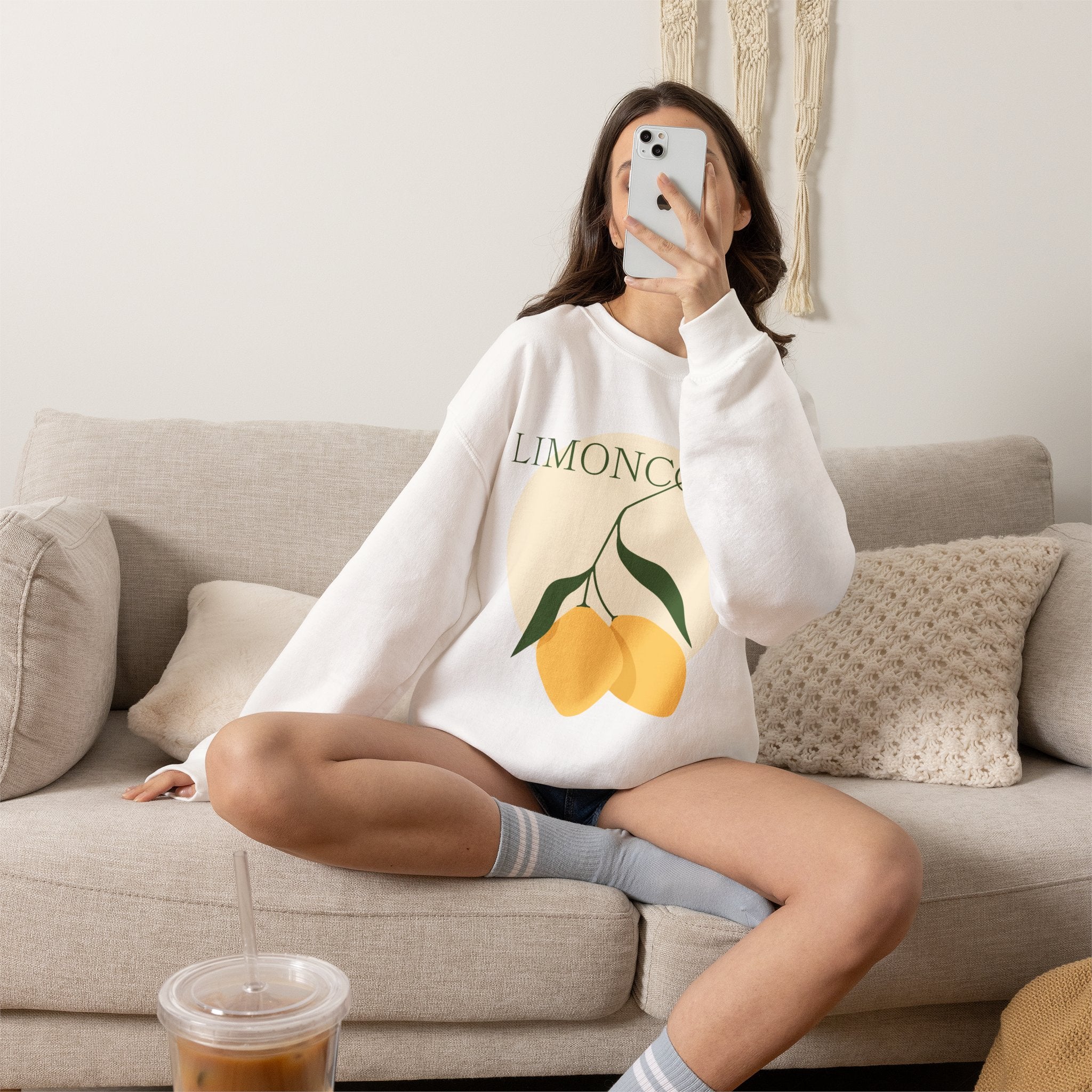 Limoncello Lemon Illustration Sweatshirt | Citrus Graphic Crewneck